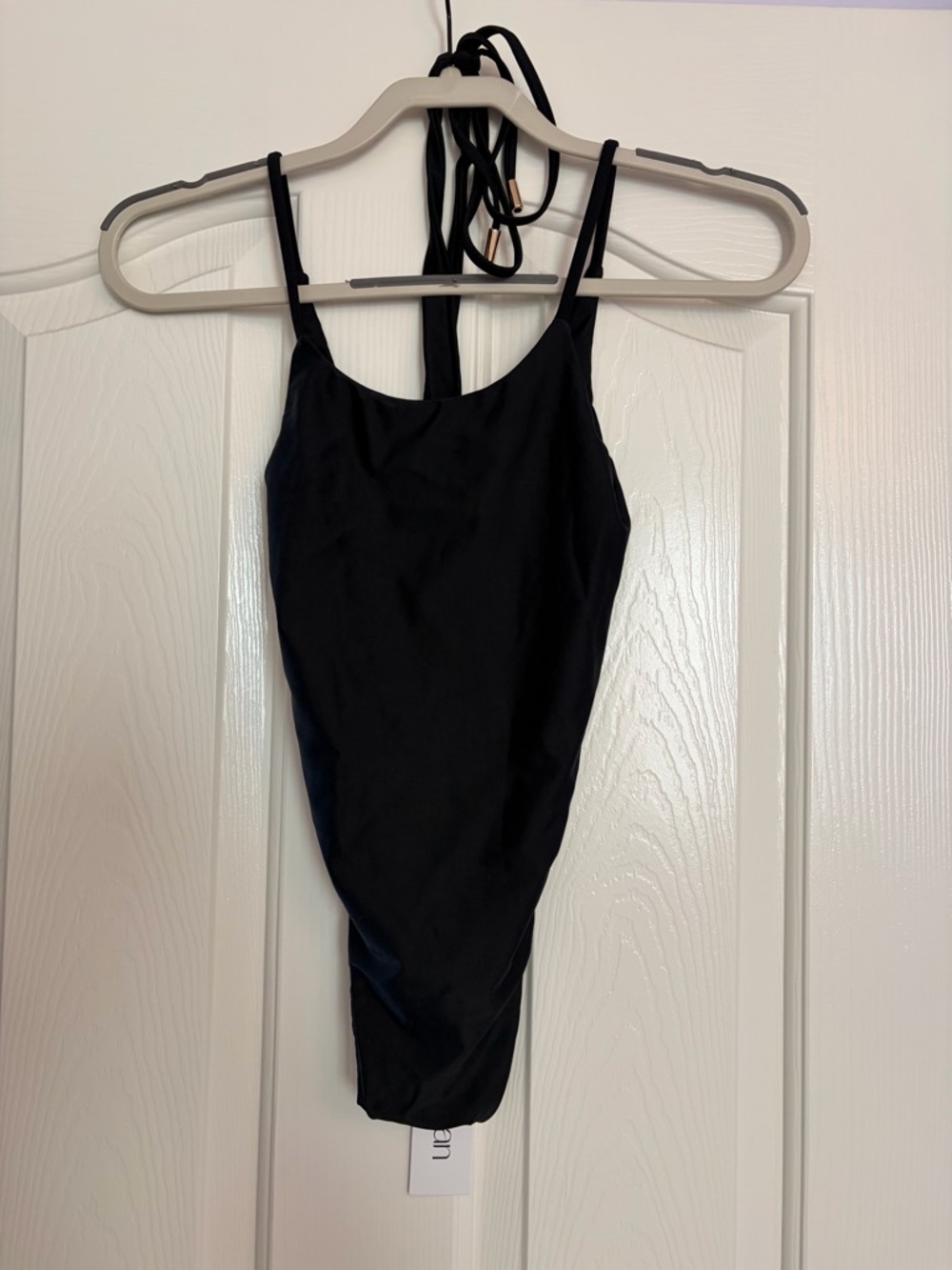 Classic Black One-Piece Swimsuit with Slim Straps - Picture 2 of 4